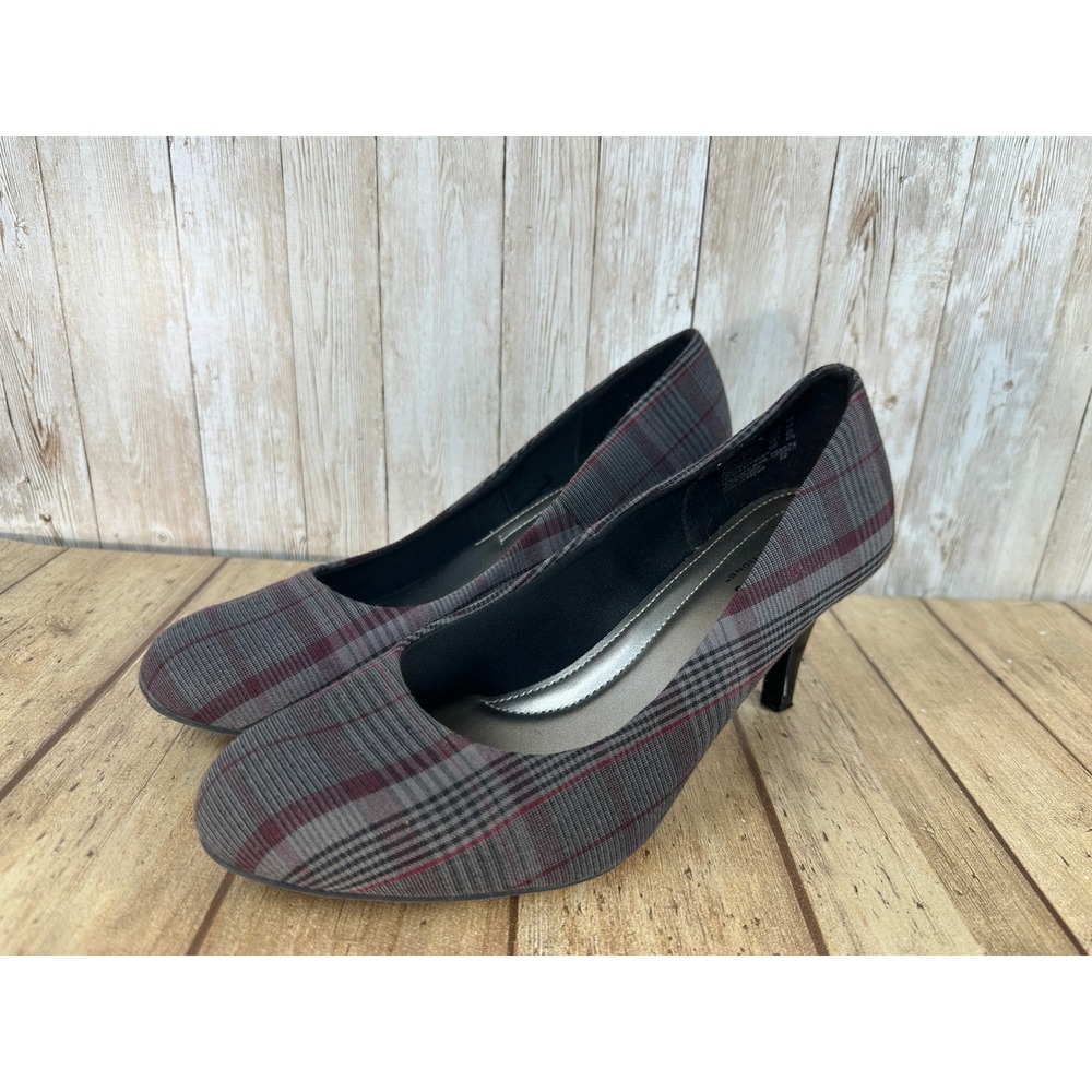 Comfort Plus Predictions Plaid Pumps Heels Women's Size‎ 8W Wide Career 3" Heel